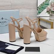 Prada Nappa Leather Platform Sandals Beige 115 mm - 6