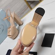 Prada Nappa Leather Platform Sandals Beige 115 mm - 5