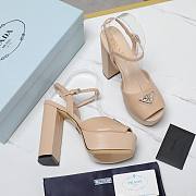 Prada Nappa Leather Platform Sandals Beige 115 mm - 4