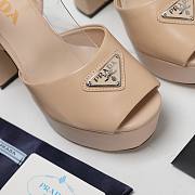 Prada Nappa Leather Platform Sandals Beige 115 mm - 3