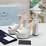 Prada Nappa Leather Platform Sandals White 115 mm - 1