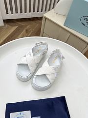 Prada Padded Nappa Leather Sandals White - 5