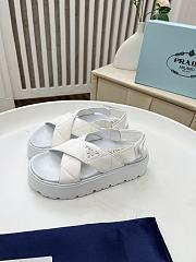 Prada Padded Nappa Leather Sandals White - 4