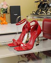 Saint Laurent Opyum Open Toe Red Heels 10.5cm - 1
