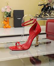 Saint Laurent Opyum Open Toe Red Heels 10.5cm - 3