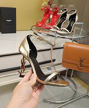 Saint Laurent Opyum Open Toe Gold Heels 10.5cm - 4