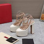 Valentino Garavani Rockstud Platform White Heels 15CM - 1