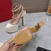 Valentino Garavani Rockstud Platform White Heels 15CM - 5