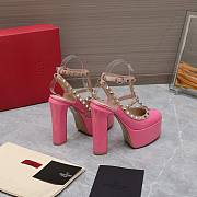Valentino Garavani Rockstud Platform Pink Heels 15CM - 5