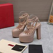 Valentino Garavani Rockstud Platform Nude Heels 15CM - 1