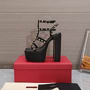 Valentino Gladiator Sandals Buckle Strappy Black Heels 15CM - 4