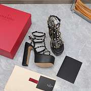 Valentino Gladiator Sandals Buckle Strappy Black Heels 15CM - 5