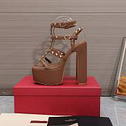 Valentino Gladiator Sandals Buckle Strappy Brown Heels 15CM - 6