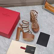 Valentino Gladiator Sandals Buckle Strappy Brown Heels 15CM - 5