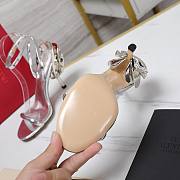 Valentino Leather Floral High Heel Silver 10CM - 6