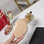 Valentino Leather Floral High Heel Gold 10CM - 4