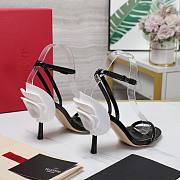Valentino Leather Floral High Heel Black 10CM - 4