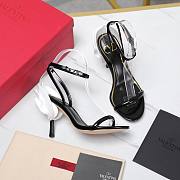 Valentino Leather Floral High Heel Black 10CM - 6