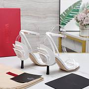 Valentino Leather Floral High Heel White 10CM - 3