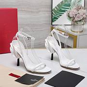 Valentino Leather Floral High Heel White 10CM - 4