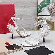 Valentino Leather Floral High Heel White 10CM - 5
