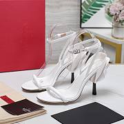 Valentino Leather Floral High Heel White 10CM - 6