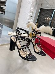 Valentino Rock Stud Sandal Heel Black 10CM - 5