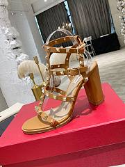 Valentino Rock Stud Sandal Heel Beige 10CM - 6