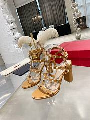 Valentino Rock Stud Sandal Heel Beige 10CM - 1