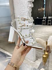Valentino Rock Stud Sandal Heel White 10CM - 5