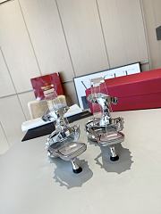 Valentino Slingback Sandals High Heels Silver 4CM - 5