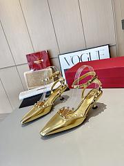 Valentino Slingback Sandals High Heels Gold 4CM - 2