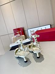 Valentino Slingback Sandals High Heels White 4CM - 2