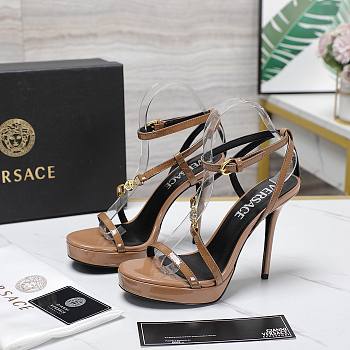 Versace Brown Medusa 95 Patent Heeled 10.5CM