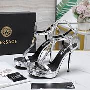 Versace Silver Medusa 95 Snake Heeled 10.5CM - 1