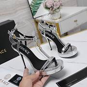 Versace Silver Medusa 95 Snake Heeled 10.5CM - 3
