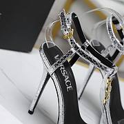 Versace Silver Medusa 95 Snake Heeled 10.5CM - 6