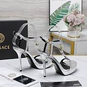Versace Silver Medusa 95 Snake Heeled 10.5CM - 2
