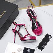 Versace Pink Medusa 95 Snake Heeled 10.5CM - 3