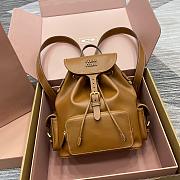 Miu Miu Cognac Leather Brown Backpack Size 29x25x12cm - 1