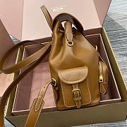 Miu Miu Cognac Leather Brown Backpack Size 29x25x12cm - 3