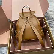 Miu Miu Cognac Leather Brown Backpack Size 29x25x12cm - 2