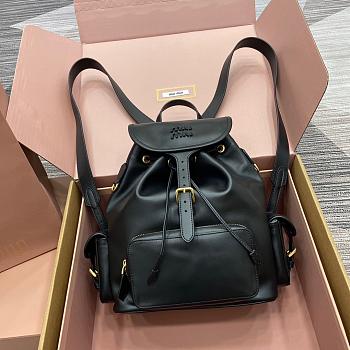 Miu Miu Cognac Leather Black Backpack Size 29x25x12cm