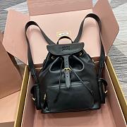 Miu Miu Cognac Leather Black Backpack Size 29x25x12cm - 2