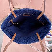 Miu Miu Crochet Woven Tote Bag Blue Red 30x38CM - 5