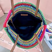 Miu Miu Crochet Woven Tote Bag Colorful 30x38CM - 5