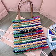 Miu Miu Crochet Woven Tote Bag Colorful 30x38CM - 3