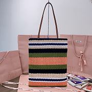 Miu Miu Crochet Woven Tote Bag Green 30x38CM - 5