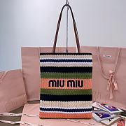 Miu Miu Crochet Woven Tote Bag Green 30x38CM - 6