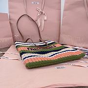 Miu Miu Crochet Woven Tote Bag Green 30x38CM - 3